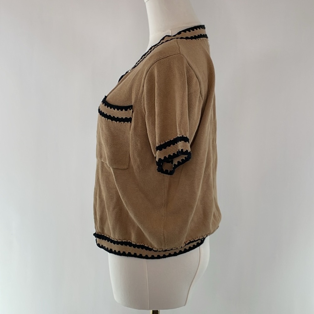 Central Park West Jules Crochet Edge Top, L - Picture 7 of 13